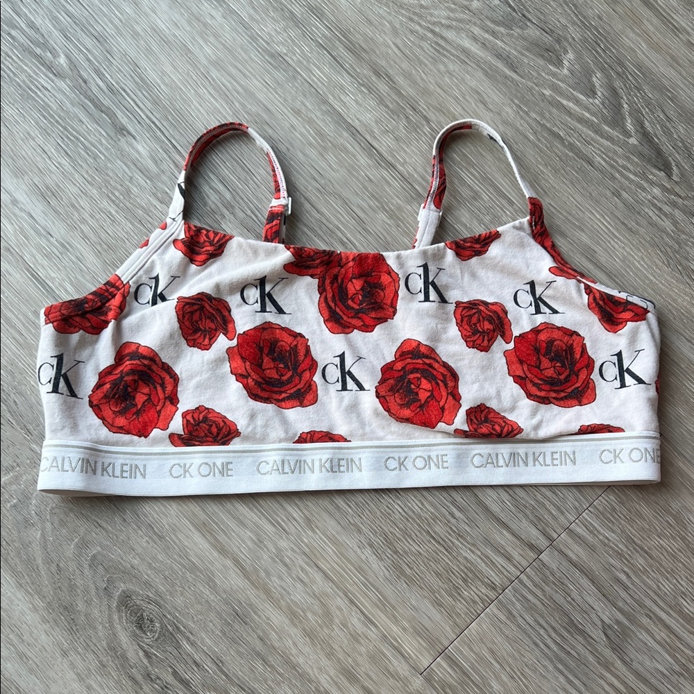 Calvin Klein Red Floral Bralette